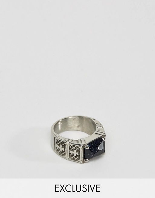 Reclaimed Vintage Inspired – Ring mit schwarzem Stein und KreuzdesignVergriffen :-(MEHR VON: | Asos DE