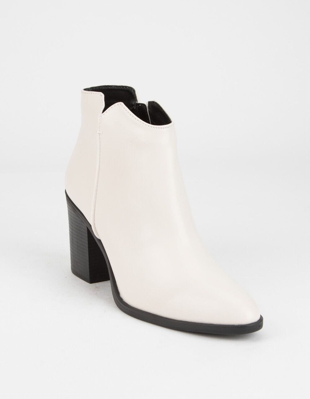 QUPID Block Heel White Booties | Tillys