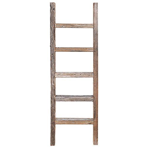 Decorative Ladder - Reclaimed Old Wooden Ladder 4 Foot Rustic Barn Wood | Amazon (US)