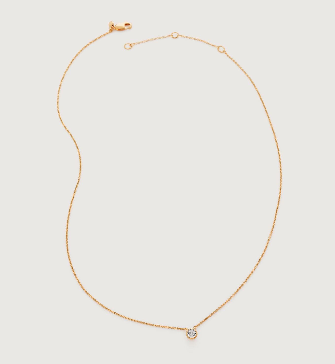 Diamond Essential Chain Necklace Adjustable 41-46cm/16-18' | Monica Vinader (Global)