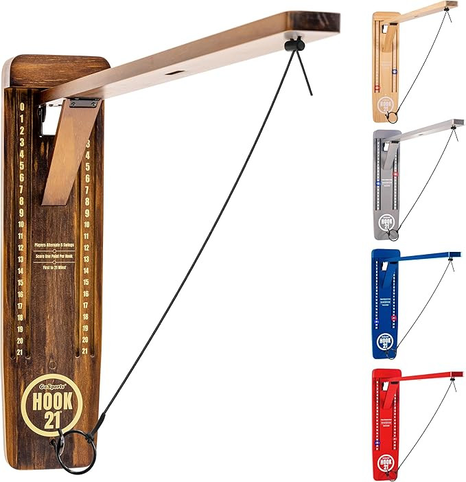 GoSports Hook 21 Wall Mount Ring Swing Game - Play Indoors or Outdoors with Foldable Arm | Amazon (US)