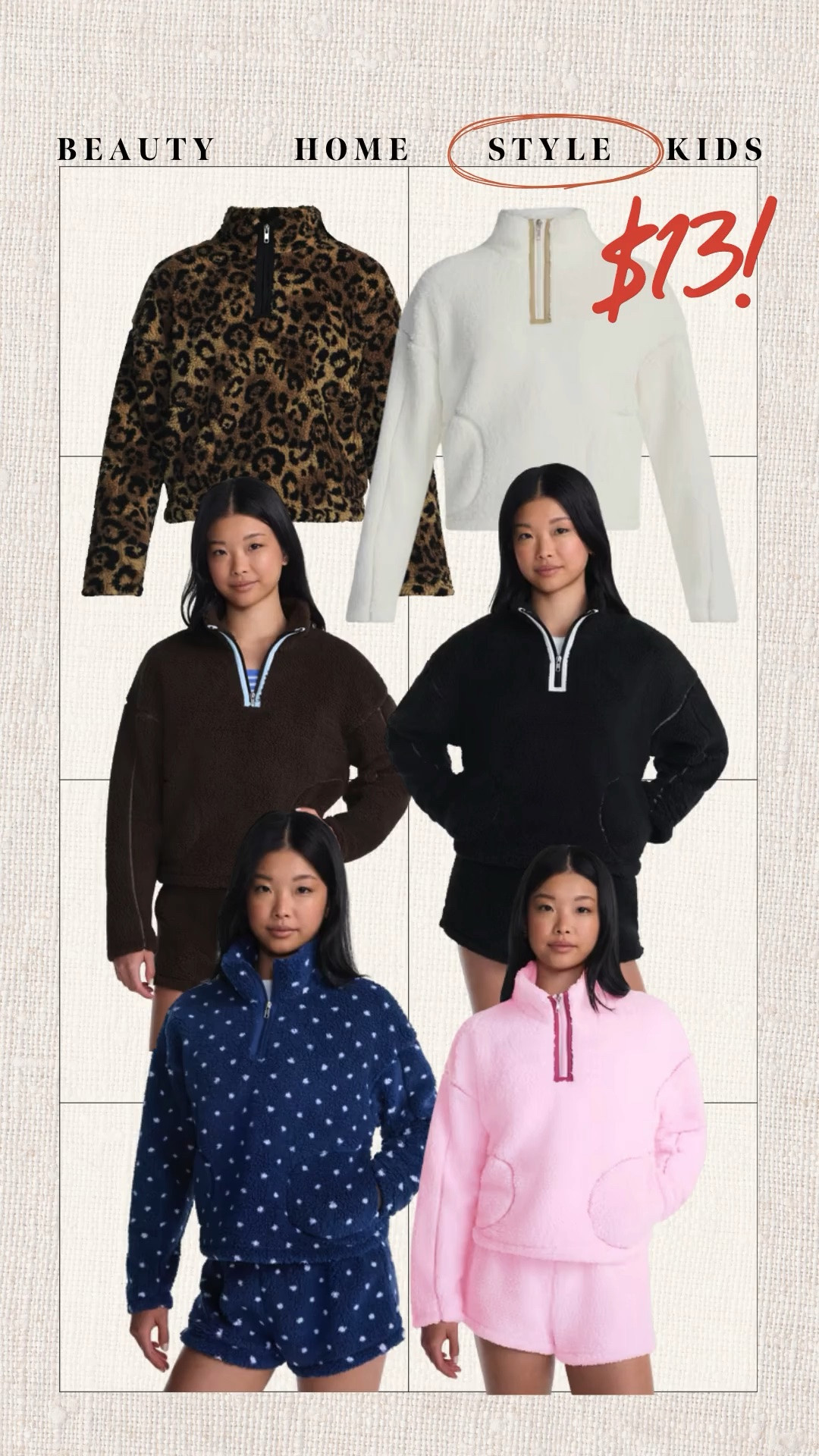 $13 Walmart fleeces are LIVE! They come out with different colors/ patterns every year and they always sell out. Unbeatable price! I do a size XL for oversized fit but could do L too