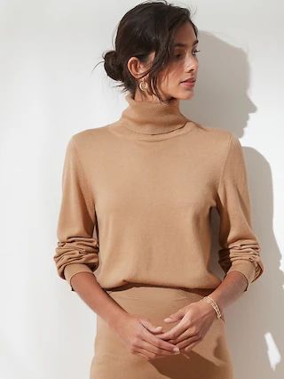 Puff-Sleeve Turtleneck Sweater | Banana Republic Factory