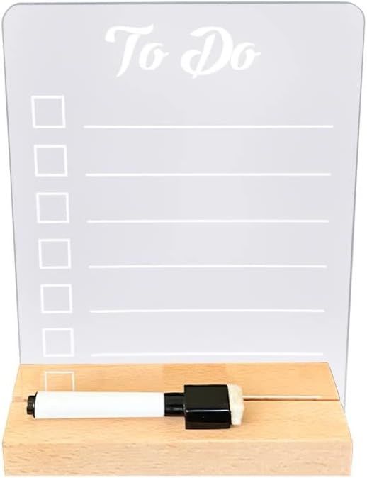 Acrylic Dry Erase Board for Home, Office, School, Display Purposes - Desktop Memo Clear Dry Erase... | Amazon (US)
