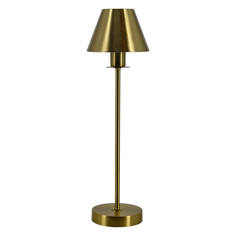 Gold Metal Medium Table Lamp with Metal Shade, 24" | At Home