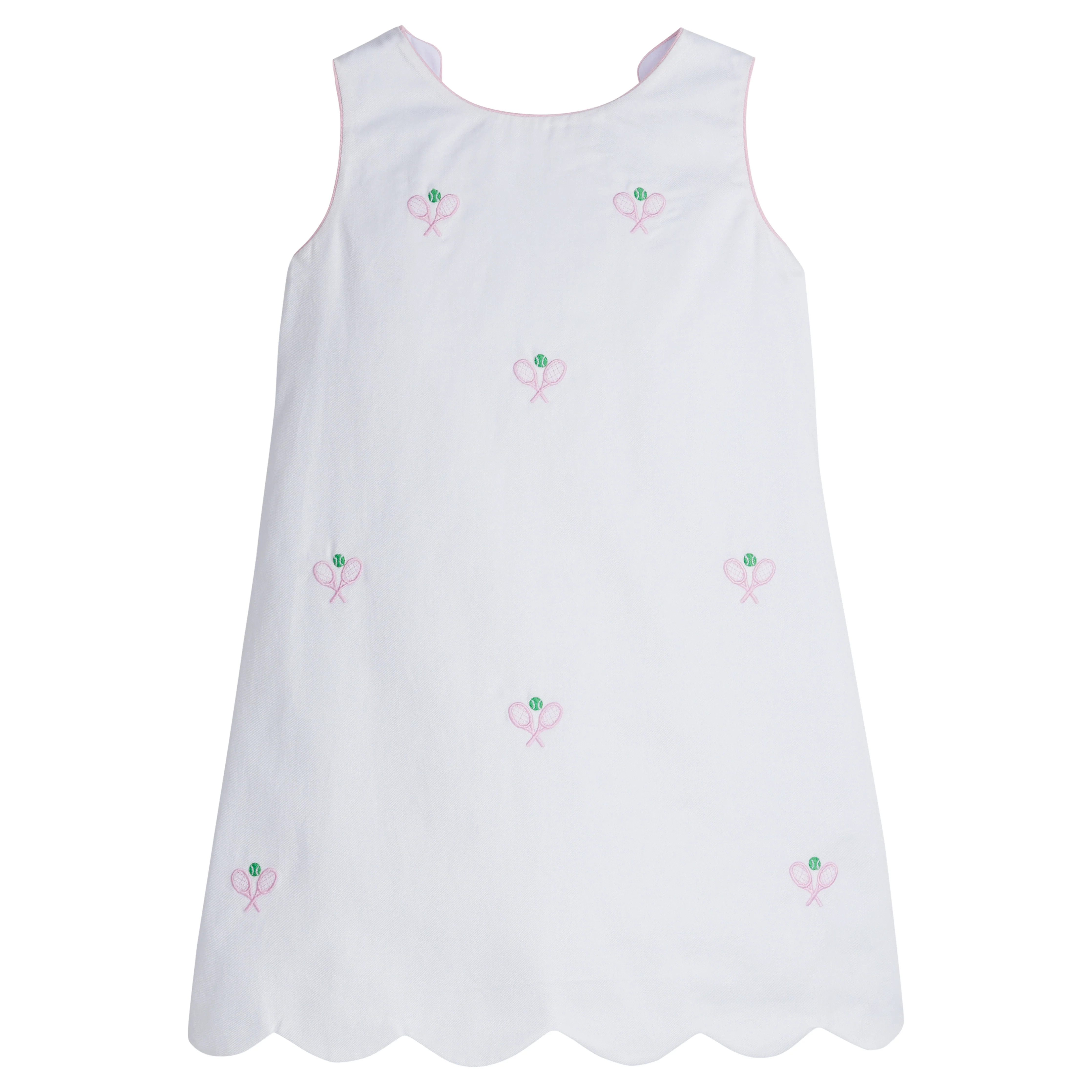 Embroidered Bow Back Dress - Tennis | Little English