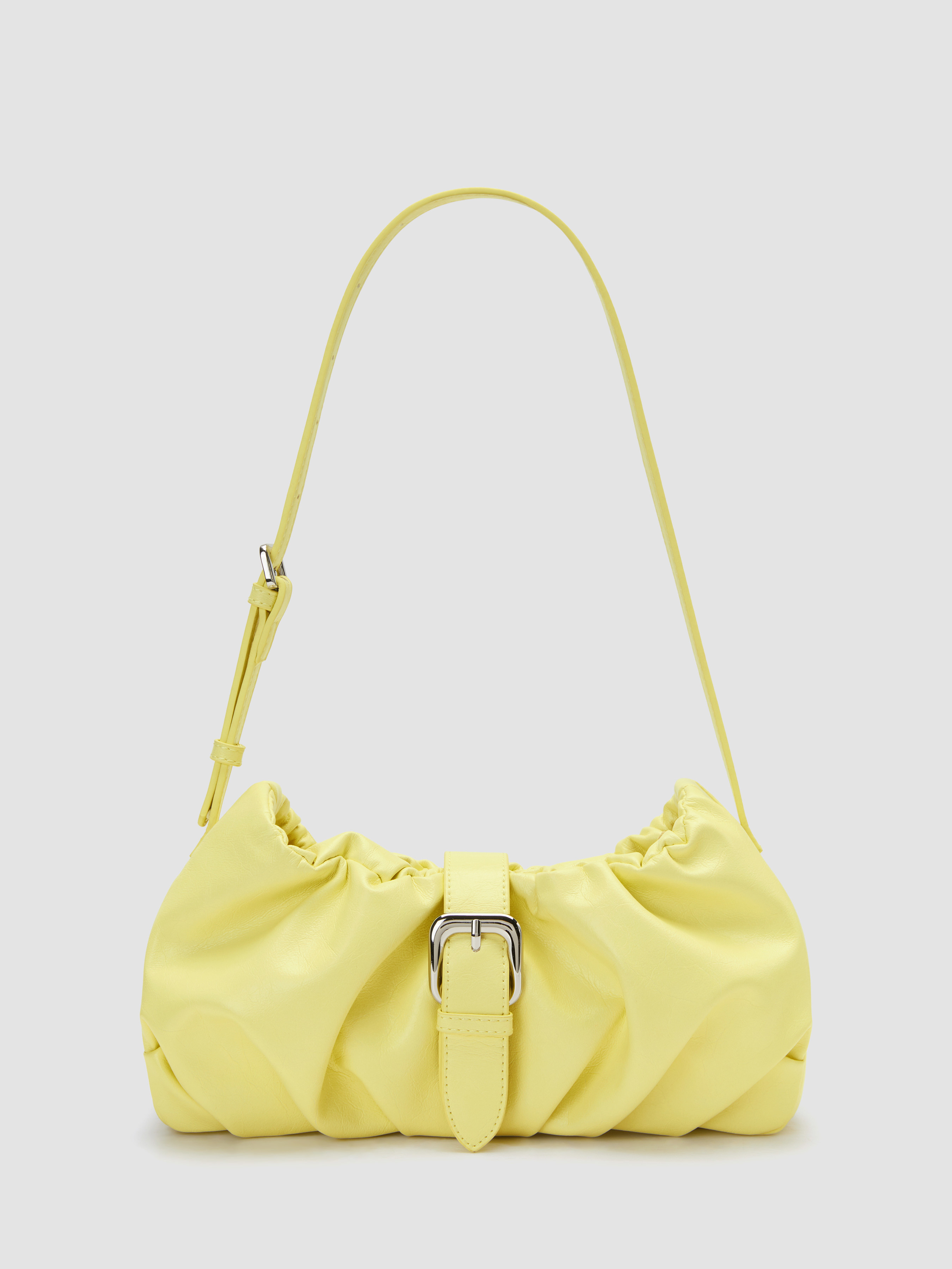 Faux Leather BUCKLE PLEATED SHOULDER BAG For Daily Casual Date Vacation | Cider