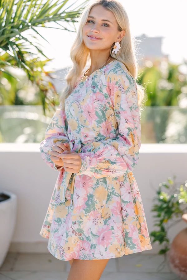 In Your Love Pink Floral Tied Waist Dress | The Mint Julep Boutique