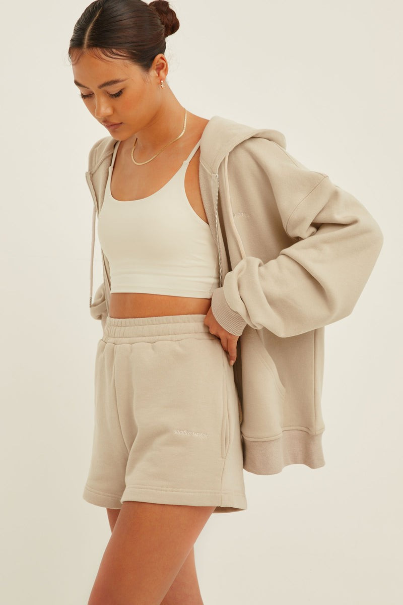 Oversized Full-Zip Hoodie - Pebble | Another Version