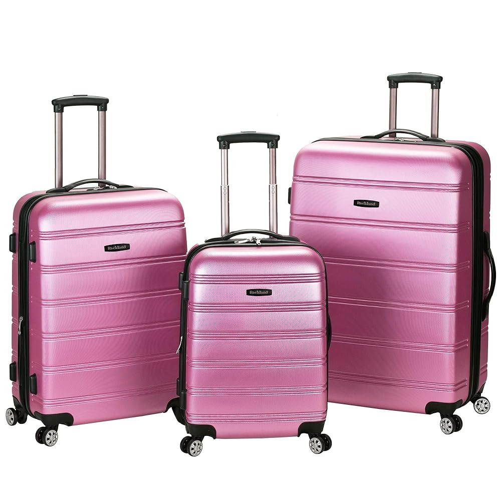 Rockland Melbourne Hardside Expandable Luggage with Spinner Wheels, Pink, 3-Piece Set (20/24/28) | Amazon (US)