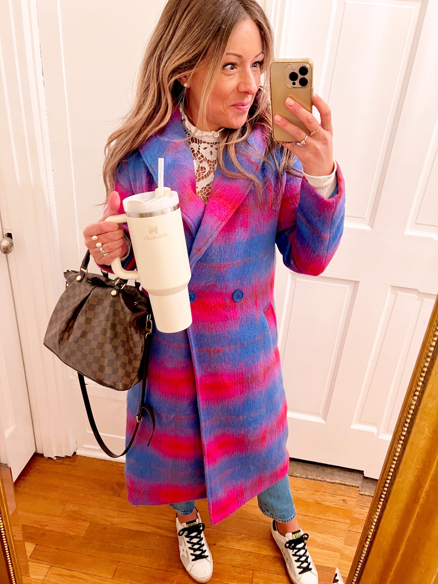 One of the only reasons I’m actually excited for the winter’s cold weather- to wear this happy, soft, long warm Halogen wool coat!!  I fell in love when I saw it this summer + it’s now on SALE!!!
Fits big- I sized down + still have a little room to layer. I’m wearing a sweatshirt underneath here. Get it, you’ll seriously LOVE the vibrant pink/red/blue wool plaid colors!! 

#LTKunder50 #LTKSeasonal #LTKHoliday