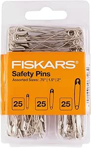 Fiskars Assorted Safety Pins - Assorted 3-Size Safety Pin Set - Sewing Accessories and Supplies -... | Amazon (US)