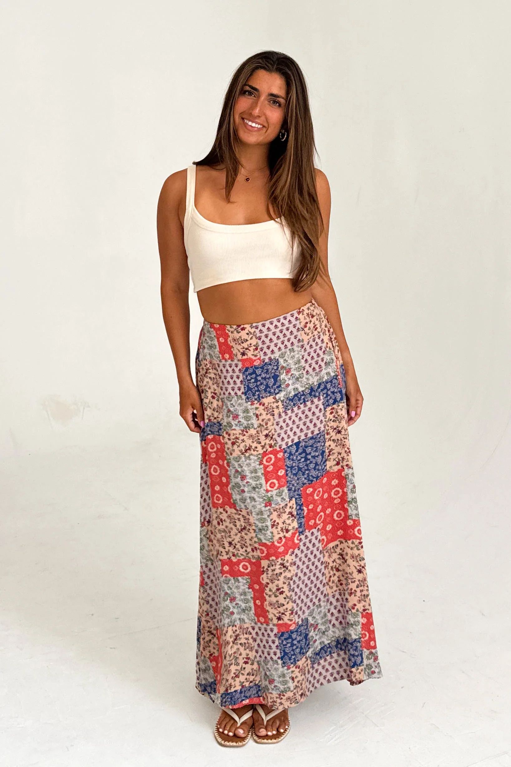 Nyla Skirt in Tan/Orange | Grey Bandit