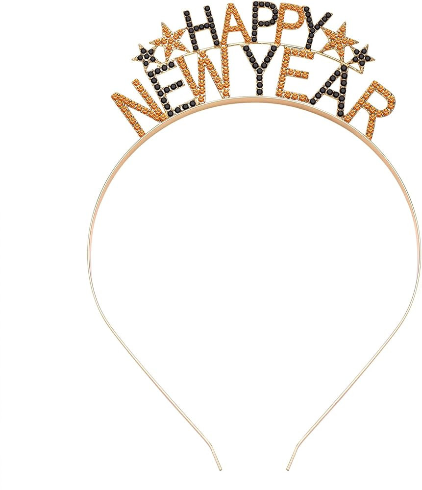 YAHPERN Happy New Year Headbands for Women - Rhinestone New Year's Eve Hairbands for Party Suppli... | Amazon (US)