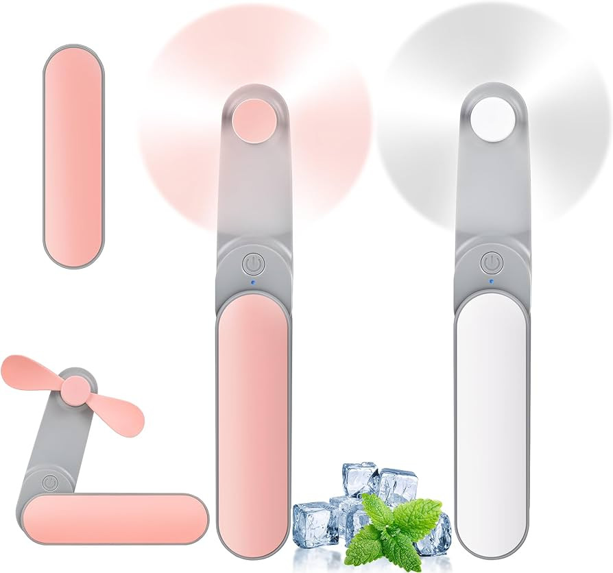 2 Pack Handheld Mini Fan, Portable Personal Fan, 5500 RPM USB Rechargeable Battery Operated Eyela... | Amazon (US)