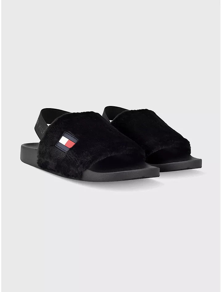 Faux Fur-Lined Flag Logo Sandal | Tommy Hilfiger | Tommy Hilfiger (US)
