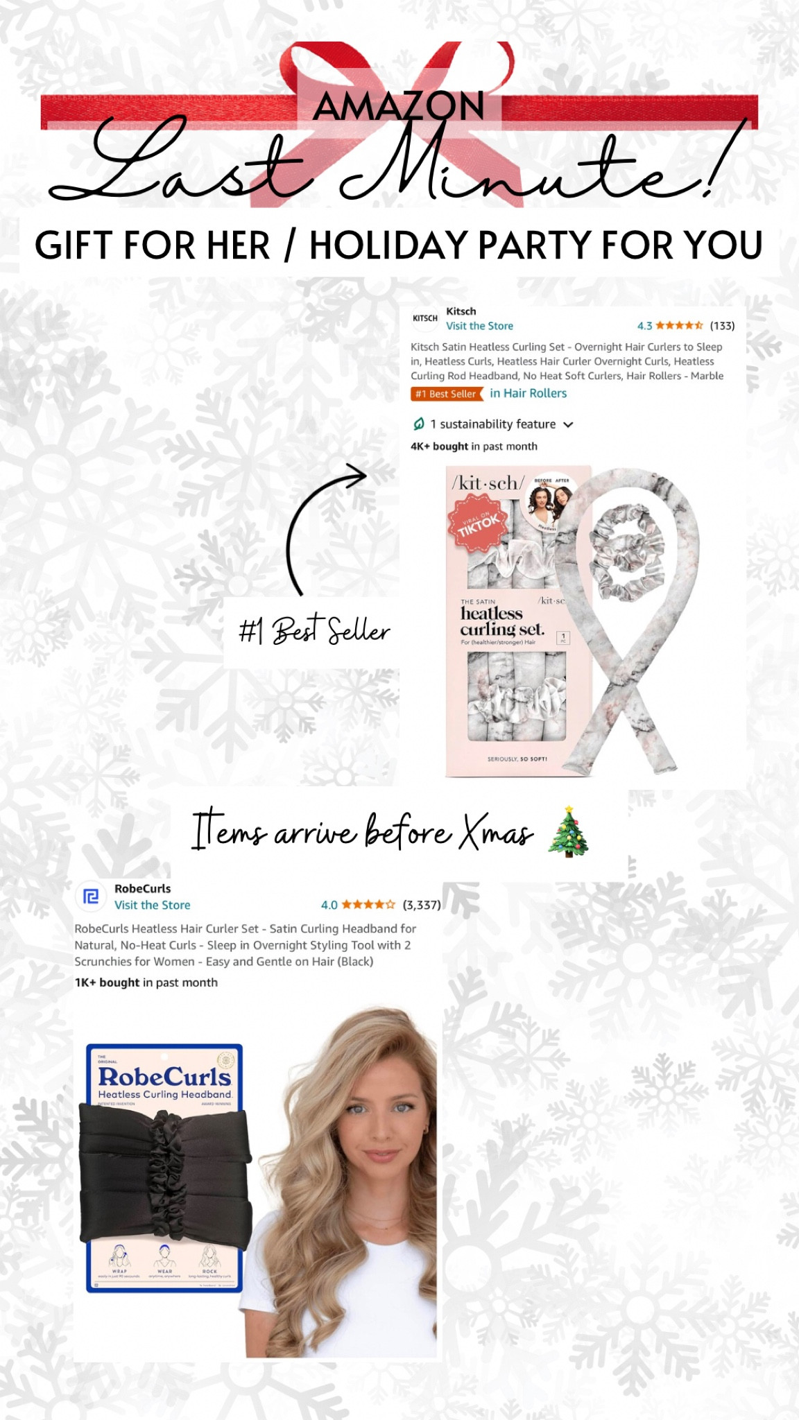 ❗️Last Minute Amazon Shopping Cart
🎁viral heatless hair curlers🎁
🎄Items arrive before Xmas for a gift or before your holiday party!🥂

#LTKHoliday #LTKGiftGuide #LTKFindsUnder50