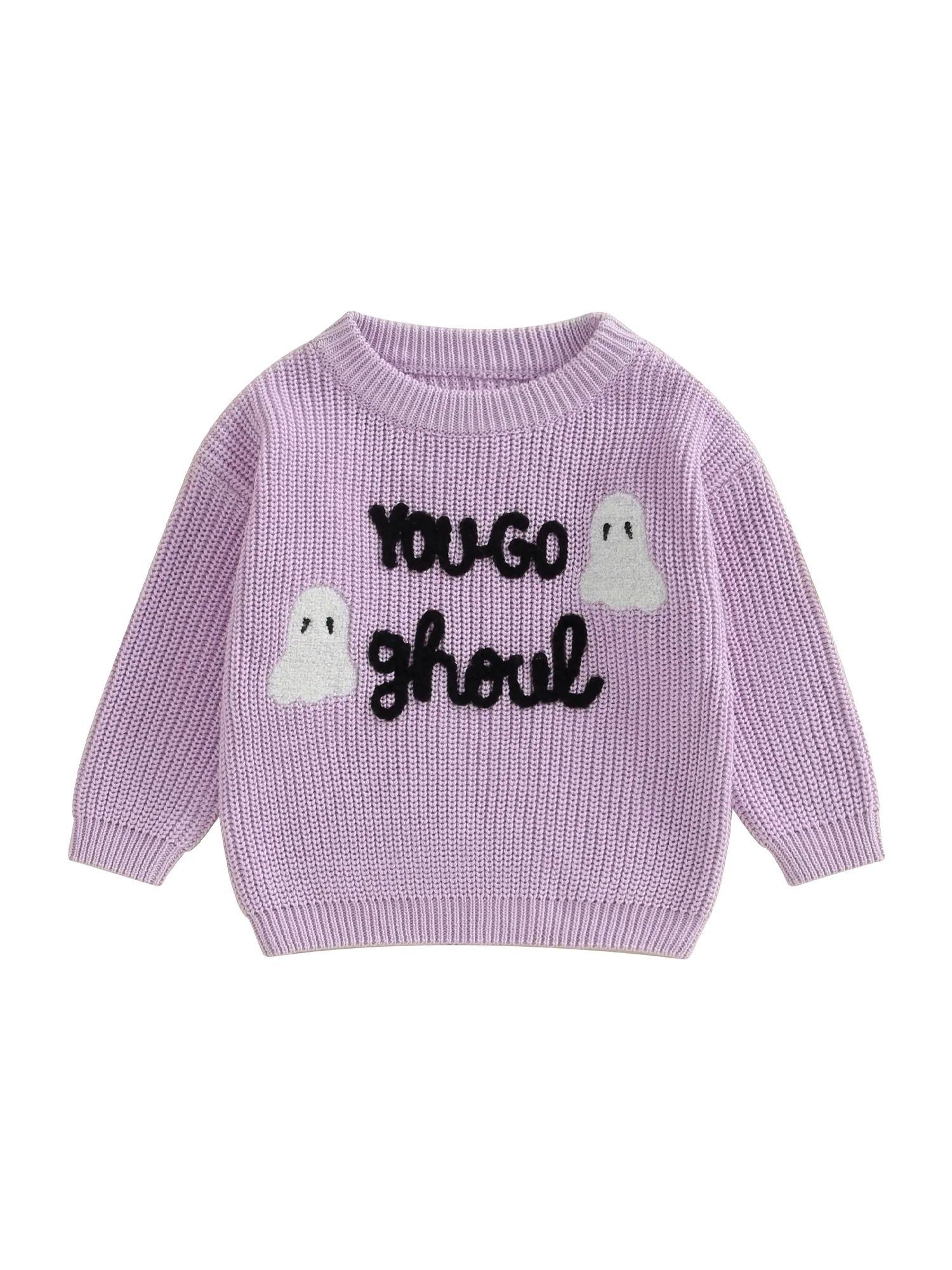 Bagilaanoe Halloween Toddler Baby Girl Knitted Sweater Long Sleeve Embroidery Pullover 12M 18M 24... | Walmart (US)