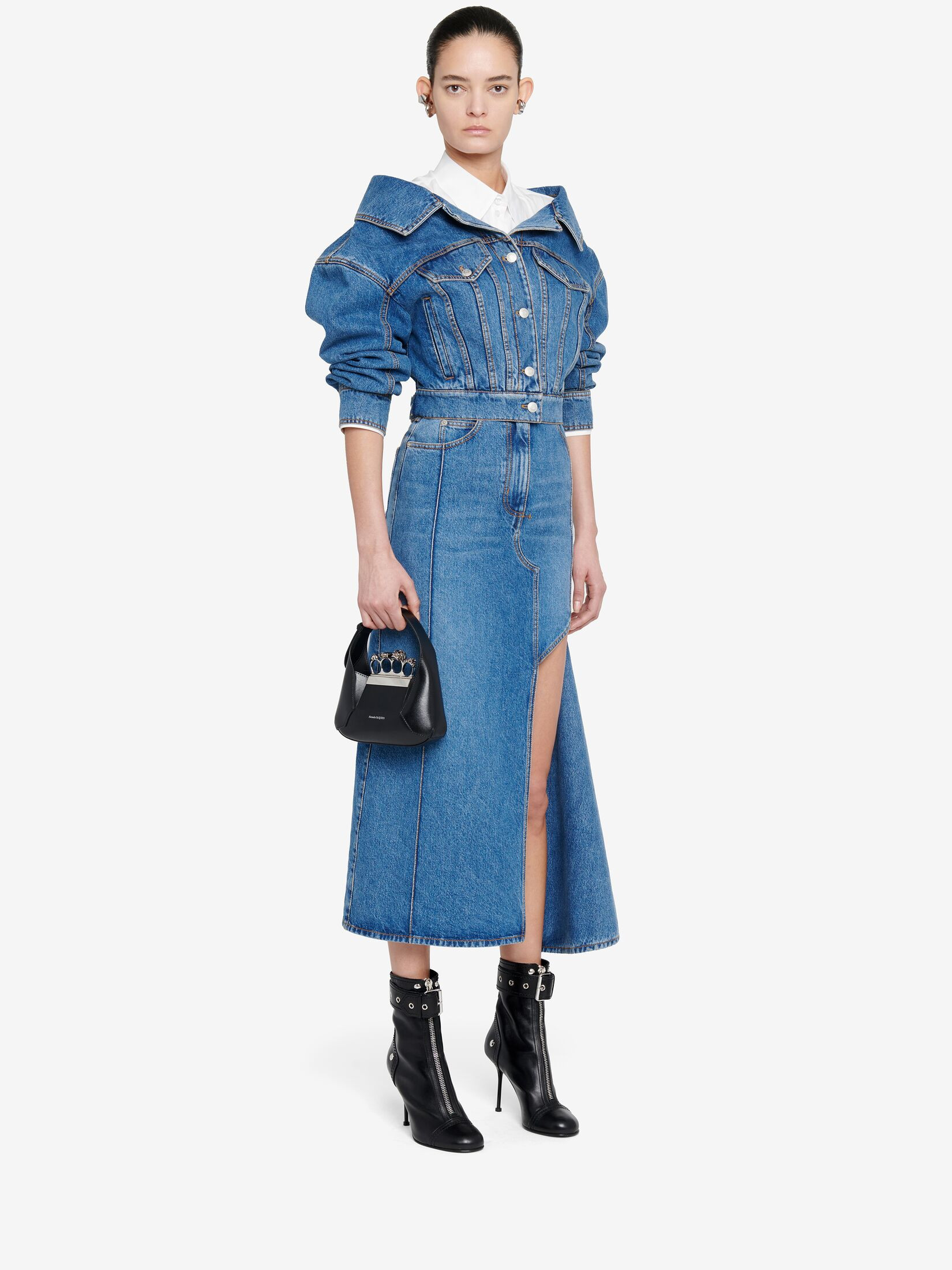 Women's The Jewelled Hobo Mini Bag in Black | Alexander McQueen