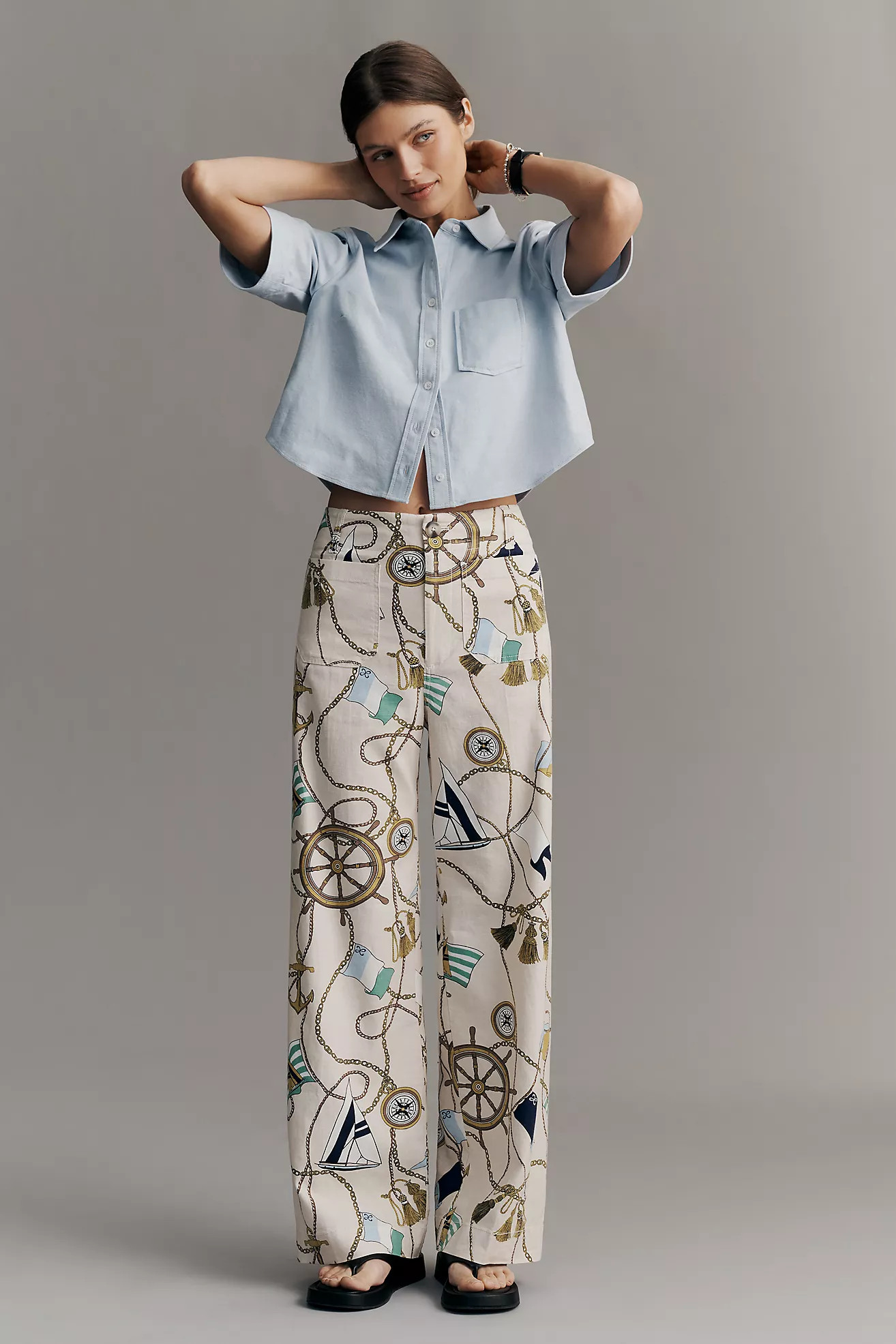 The Colette Beachy Linen Full-Length Wide-Leg Pants by Maeve | Anthropologie (US)