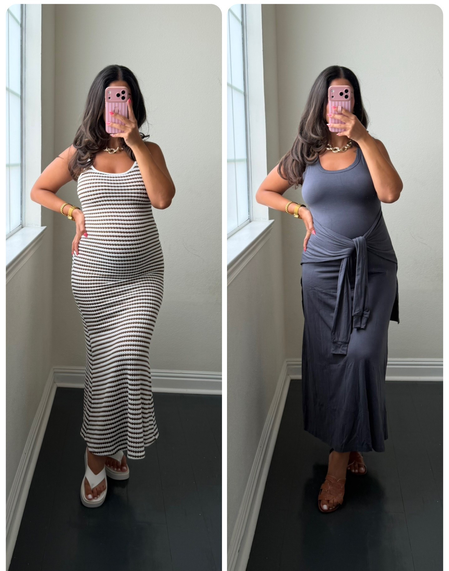 Amazon bump friendly dresses! These are so cute - really love the tie waist dress, instantly elevates the look. Wearing small in the knit and medium in the tie waist dress

#LTKootd #LTKBump #LTKMidsize