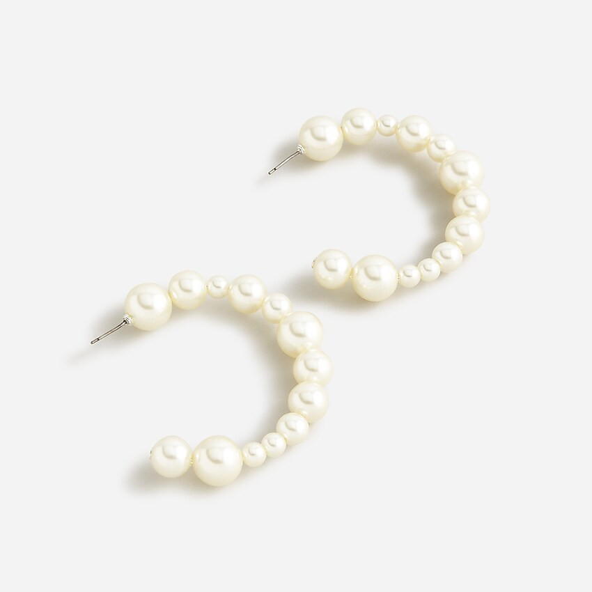 Mixed pearl hoops | J. Crew US
