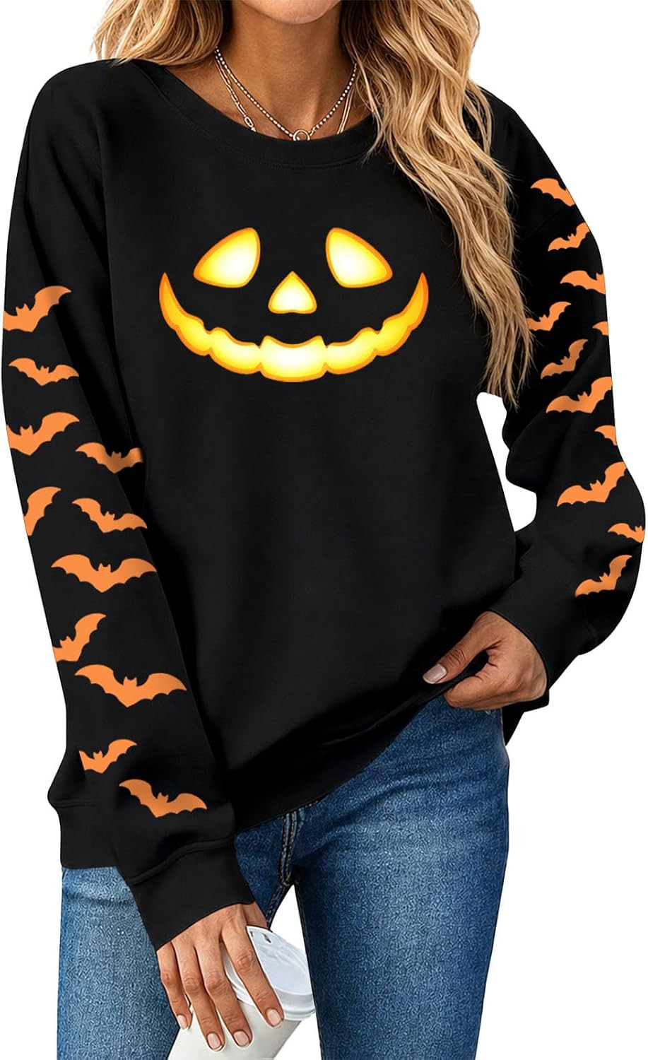 Eatbook Halloween Sweatshirt for Women Ghost Pumpkin Graphic Pullover Tops | Amazon (US)