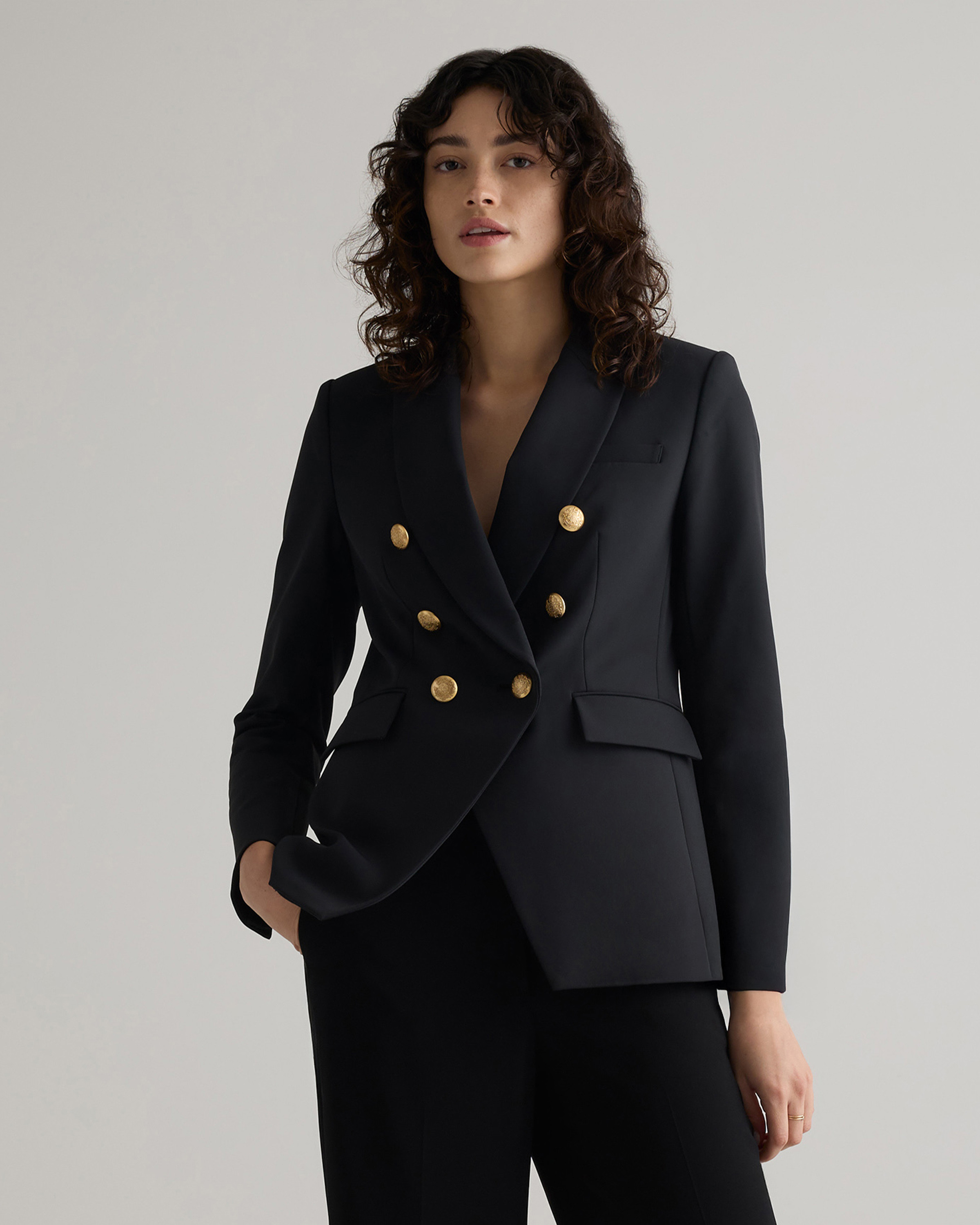 Quince | Women's Scuba Captain's Convertible Blazer in Navy, Size Medium, Nylon | Quince