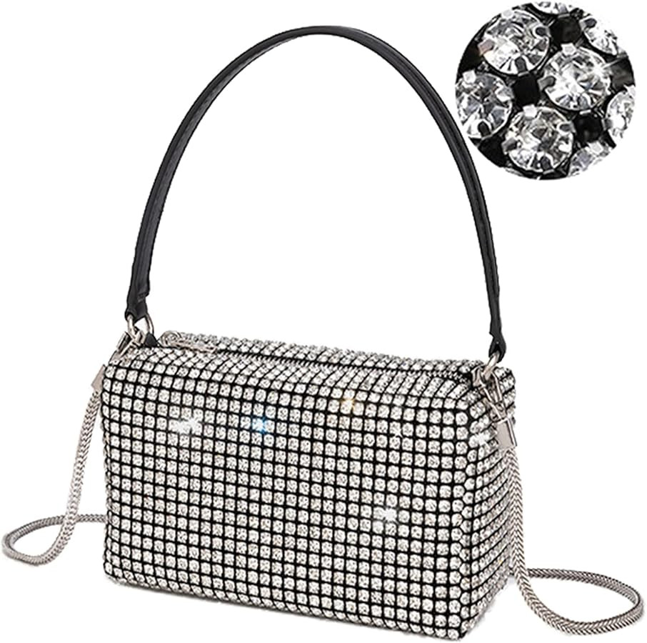 Rhinestone Evening Handbags Sparkling Crystal Purse Daily Casual Shoulder Bag | Amazon (US)