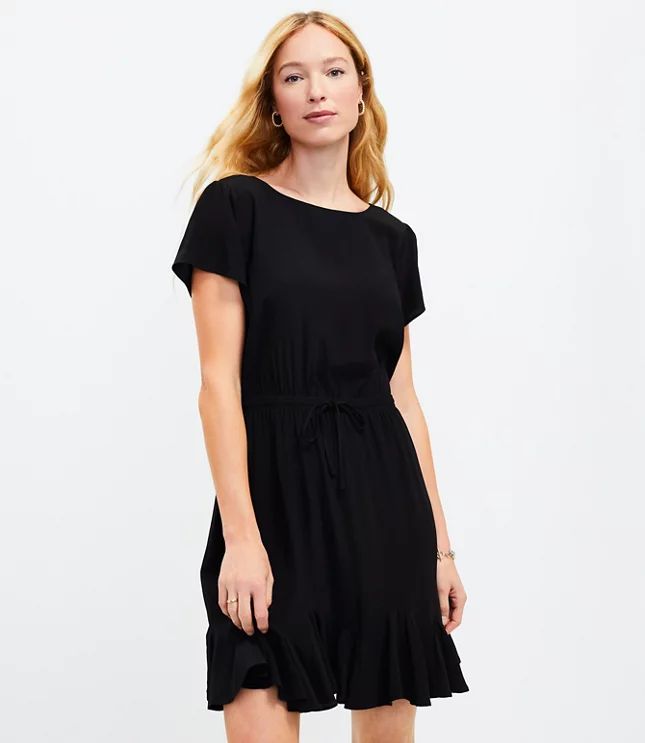 Godet Drawstring Dress | LOFT