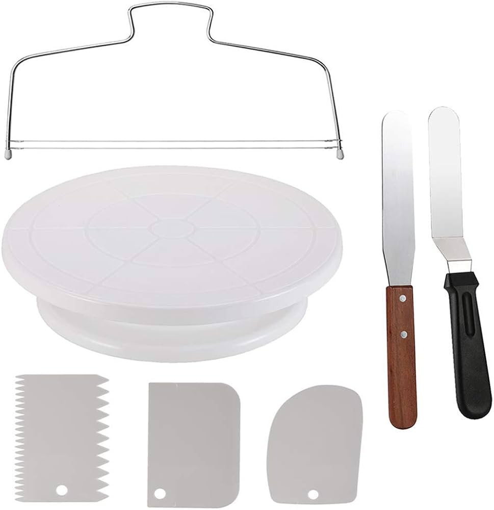 Cake Decorating Turntable,Cake Decorating Supplies With Decorating Comb/Icing Smoother(3pcs),2 Ic... | Amazon (US)