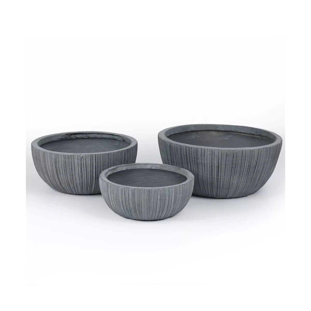 Aoodor vretical stripe texture bowl Plant Pots with Drain Hole Set of 3, Flower Pots Outdoor&Indo... | Target