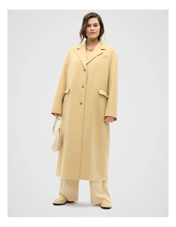 Seed HeritageWool Blend Boyfriend Coat in Yellow | Myer