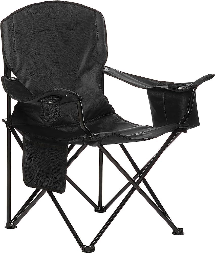 Amazon Basics Portable Folding Camping Chair with 4-Can Cooler, Side Pocket and Cup Holder with C... | Amazon (US)