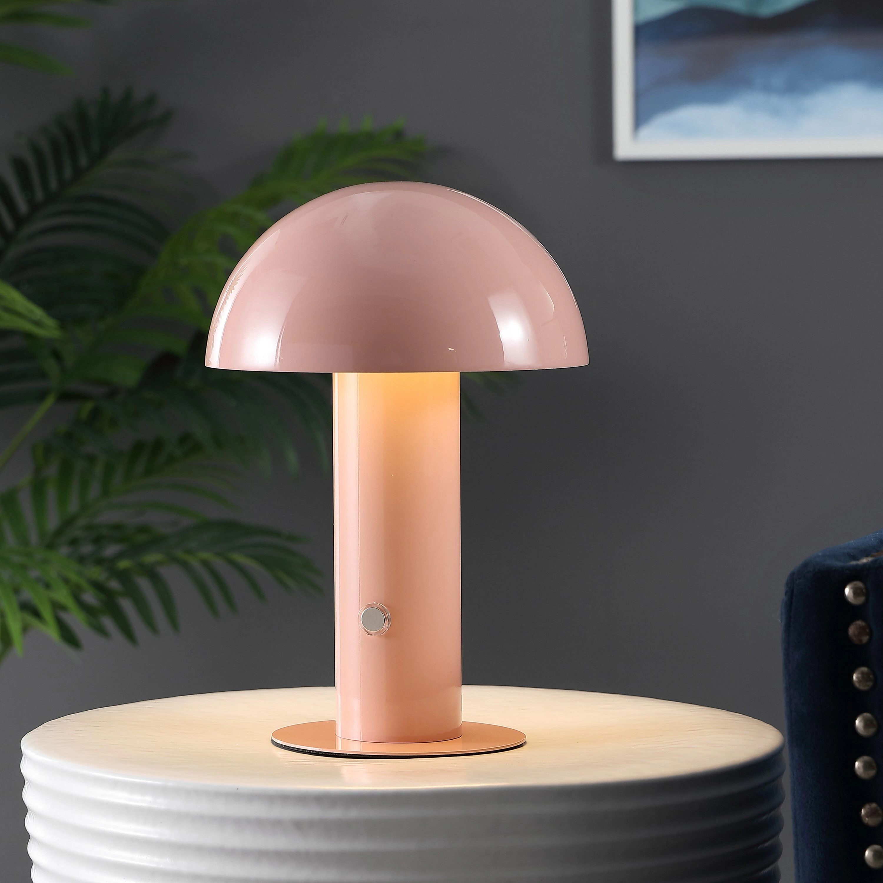 JONATHAN Y Boletus Mushroom Contemporary Bohemian 10.75-in Pink LED On/Off switch Table Lamp with Metal Shade one_size | JYL7115F | Lowe's