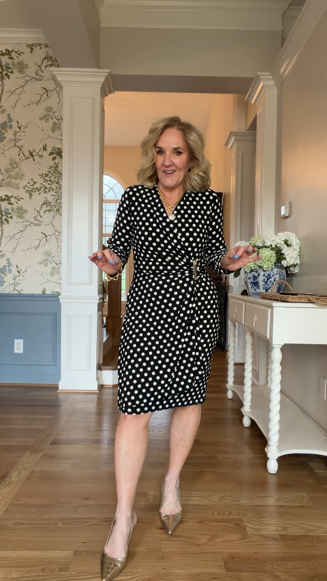 I’ll be sharing this dress soon but had to give you a sneak. Polka does for weddings, Easter and derby parties! Work events? Anniversary dinners? I did size up to a 10 

#LTKWedding #LTKOver40 #LTKSeasonal