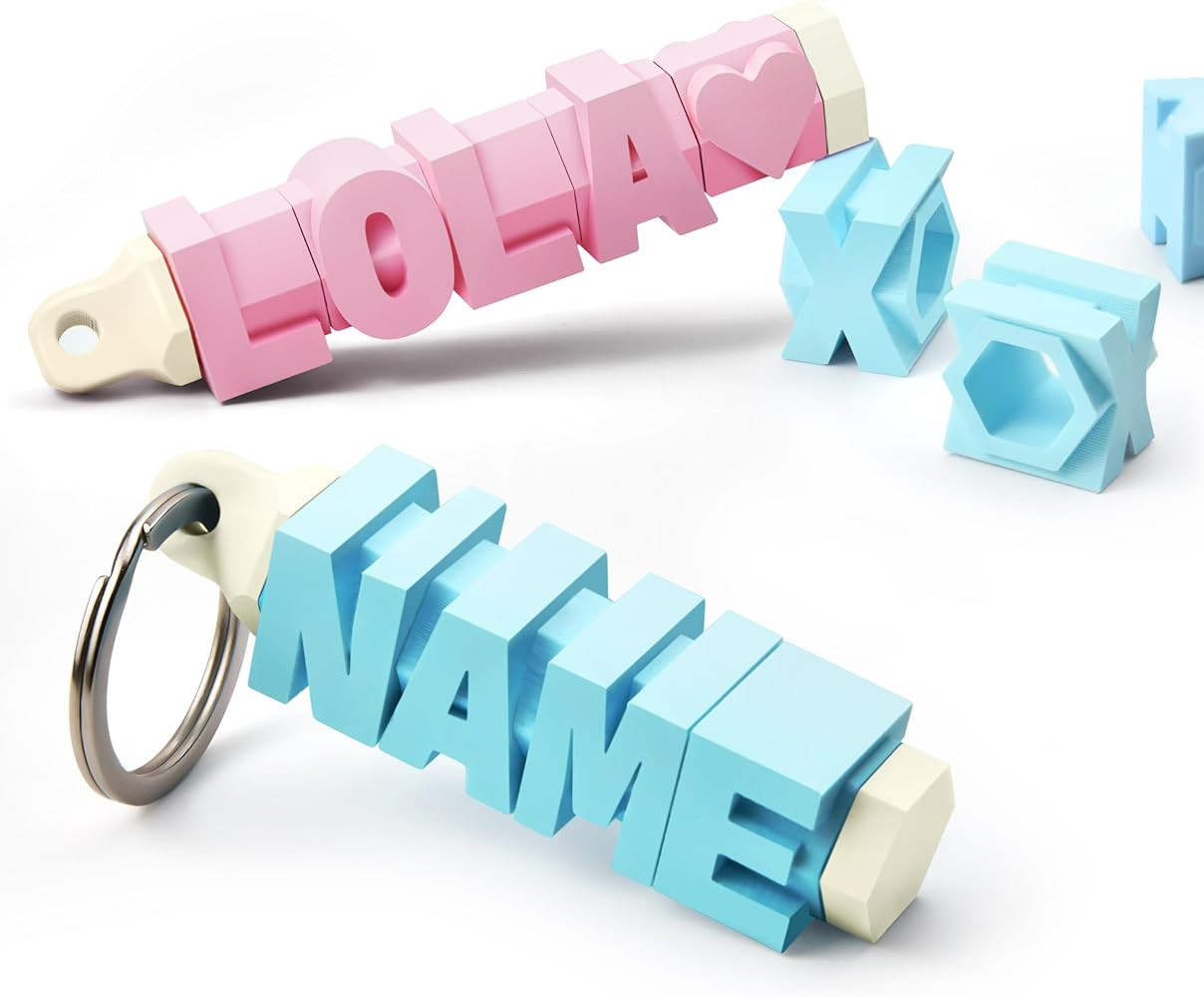 3D Printed Personalized Name Keychain - Cute Customized Key Chains Gift for Him, Her, Kids, Teen,... | Amazon (US)