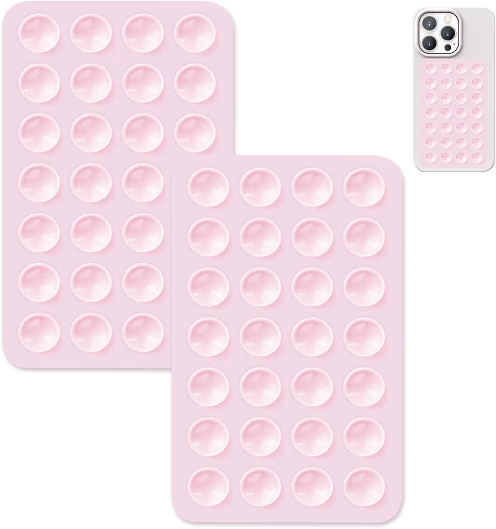 2 Pack Suction Cup Phone Case Mount Double-Sided,Silicon Sticky Phone Stand for iPhone and Androi... | Amazon (US)