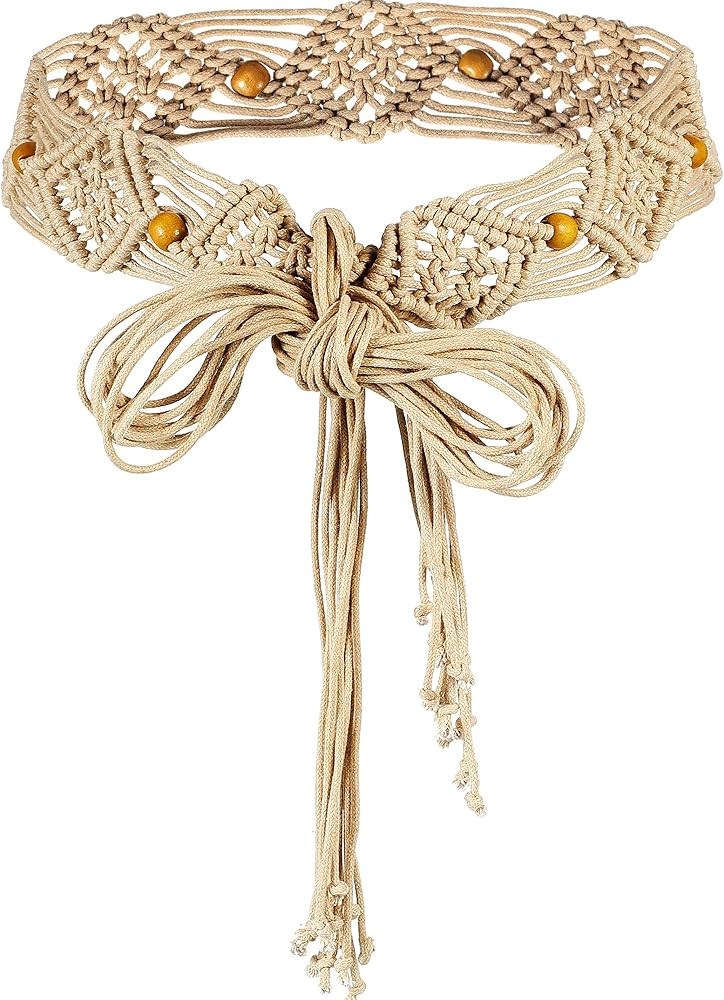 Hercicy Women Bohemian Style Belt Braid Waist Belt for Dresses Woven Belt | Amazon (US)