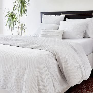 Organic Cotton Diamond Crinkle Duvet Cover & Shams | West Elm (US)