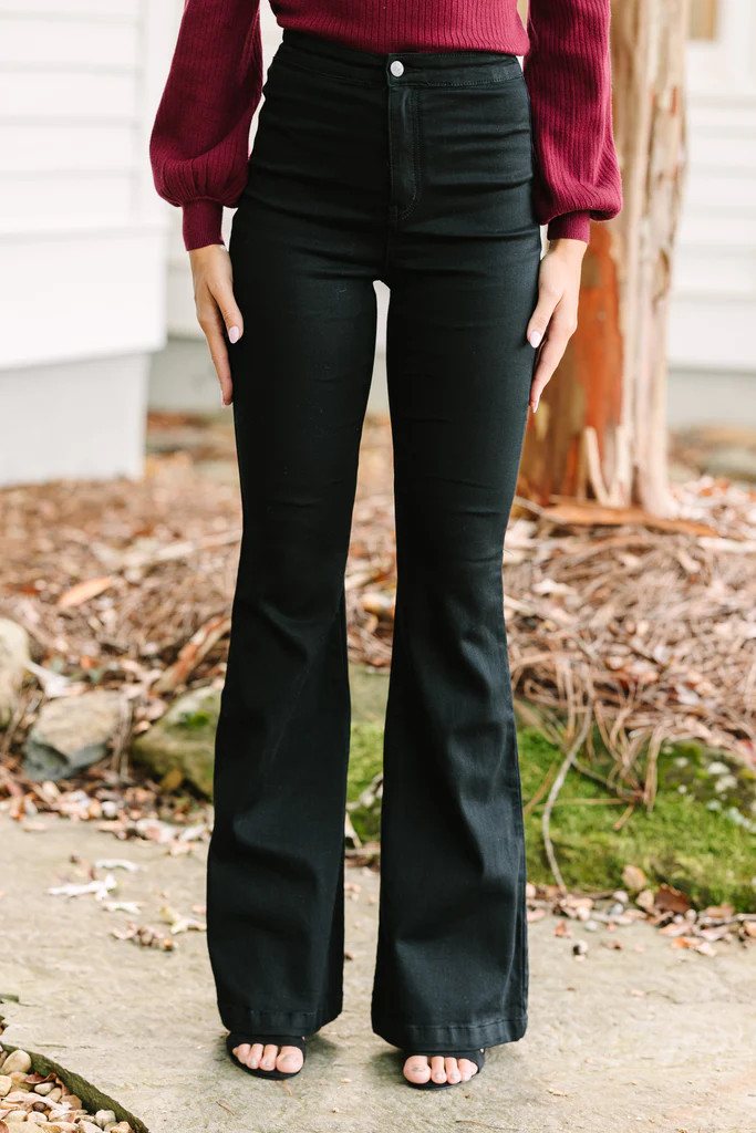 Break it Down Black Flare Jeans | The Mint Julep Boutique