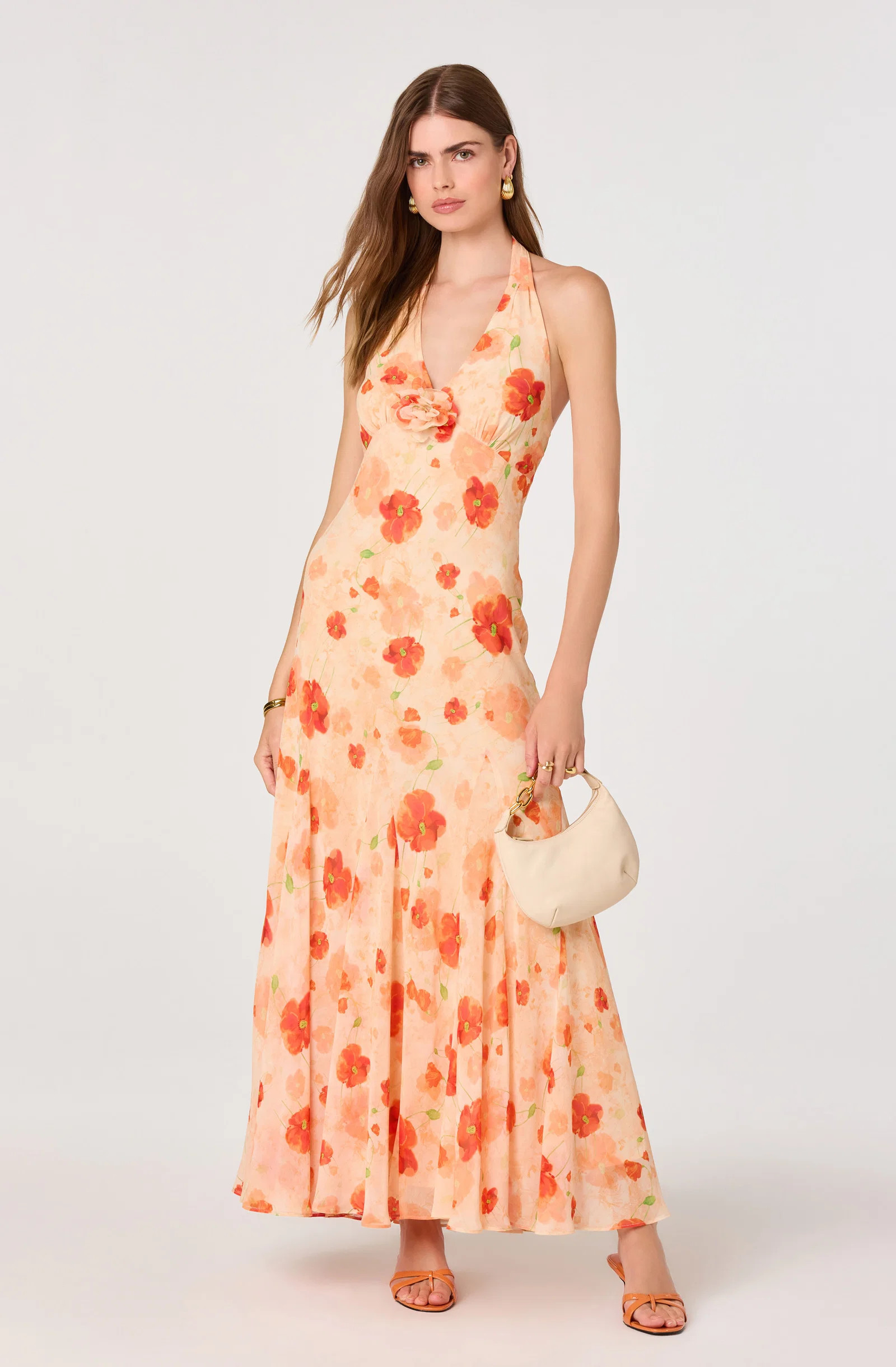 Yasmeen Floral Halter Godet Maxi Dress | ASTR The Label (US)