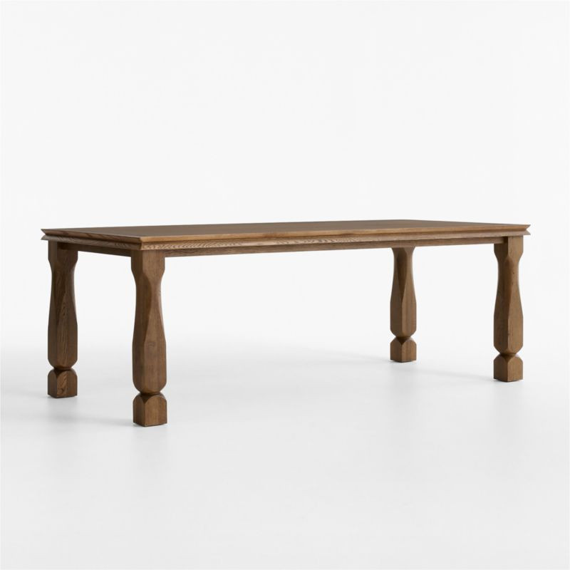 Acland 84" Warm Brown Oak Wood Dining Table | Crate & Barrel
