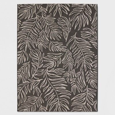 30" x 50" Leaves Outdoor Rug Black - Project 62™ | Target