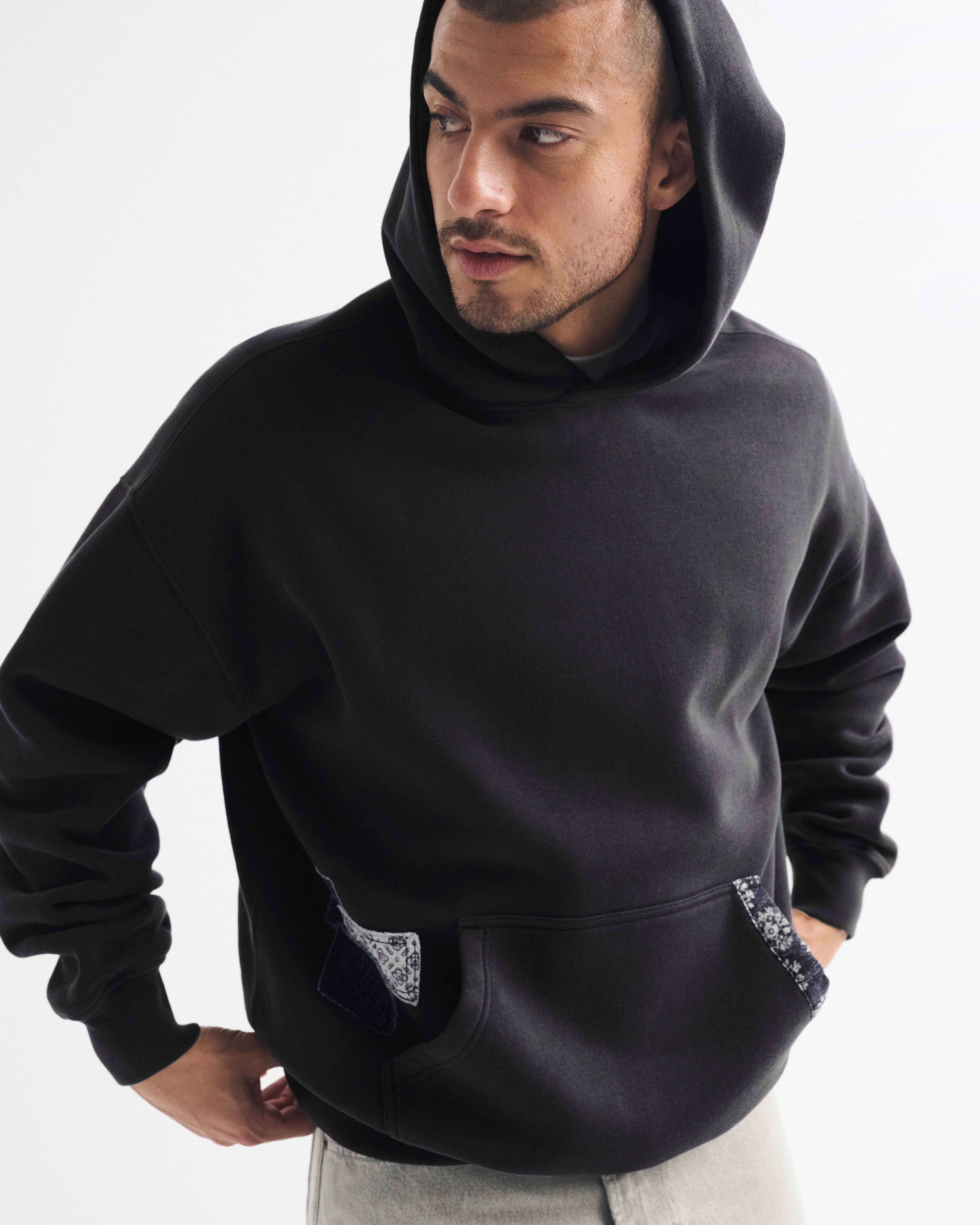 Essential Popover Patchwork Hoodie | Abercrombie & Fitch (US)
