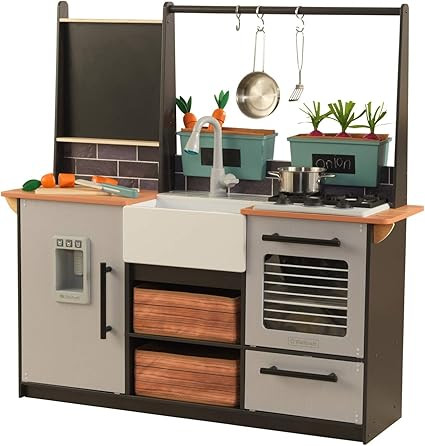KidKraft Wooden Farm to Table Play Kitchen with EZ Kraft Assembly, Lights & Sounds, Ice Maker and... | Amazon (US)