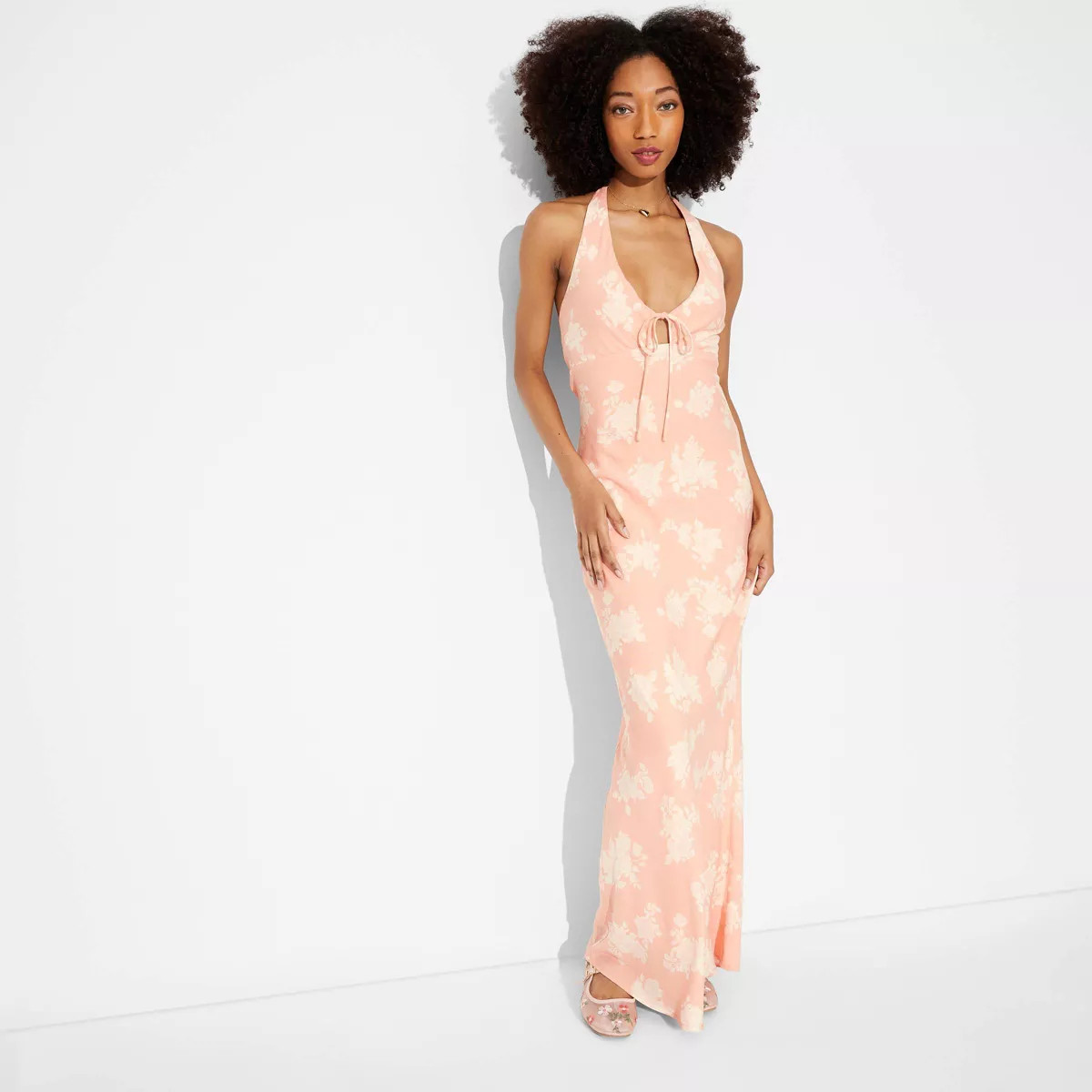 Women's Maxi Sundress - Wild Fable™ Peach Orange Floral XXS | Target