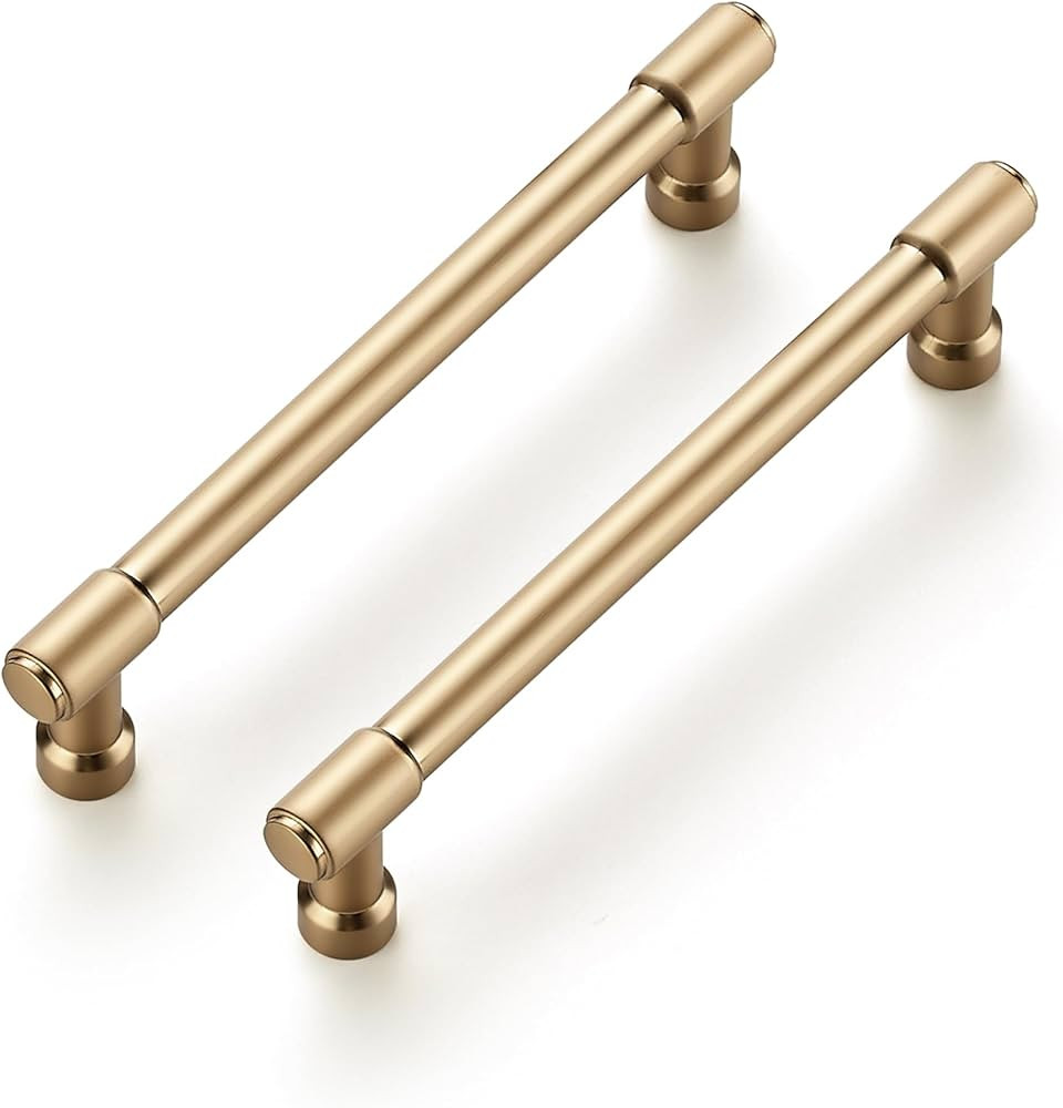 Ravinte 10 Pack 5 Inch Hole Center Solid Kitchen Cabinet Handles Champagne Bronze Dresser Pulls C... | Amazon (US)