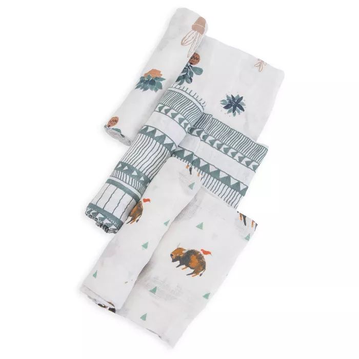 Little Unicorn Cotton Muslin Swaddle Blankets - Bison | Target