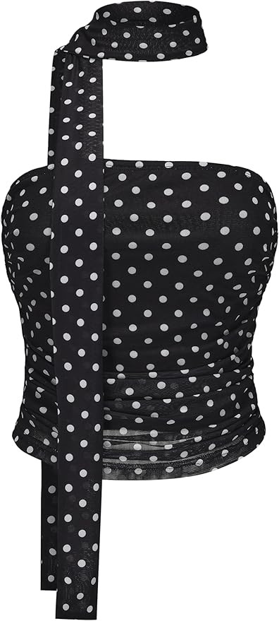 Women's Leopard Print Tube Top Cheetah Print Top Ruched Strapless Mesh Halter Tops for Women Goin... | Amazon (US)